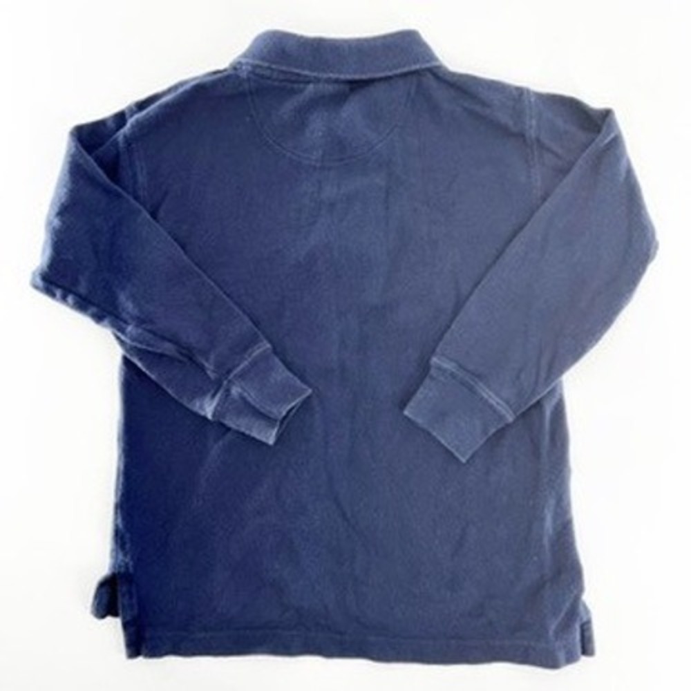 Hanna Andersson Navy Blue Long Sleeve Polo Shirt Kids Size 5T Cotton Casual Top - Picture 3 of 4